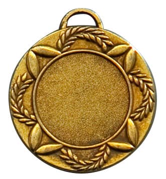Medaillen Erlangen 40 mm PK79125g-E25 mit Lorbeerkranzrand und leerer Mitte, isoliert auf weißem Hintergrund, dient als Auszeichnung.