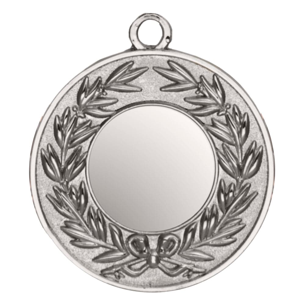 Die Medaillen Gießen 50 mm PK79179g-E25 sind eine runde Silbermedaille mit exklusivem Design, mit einer leeren Mitte und einem Lorbeerkranzmuster um den Rand, gefertigt aus hochwertigem Material.