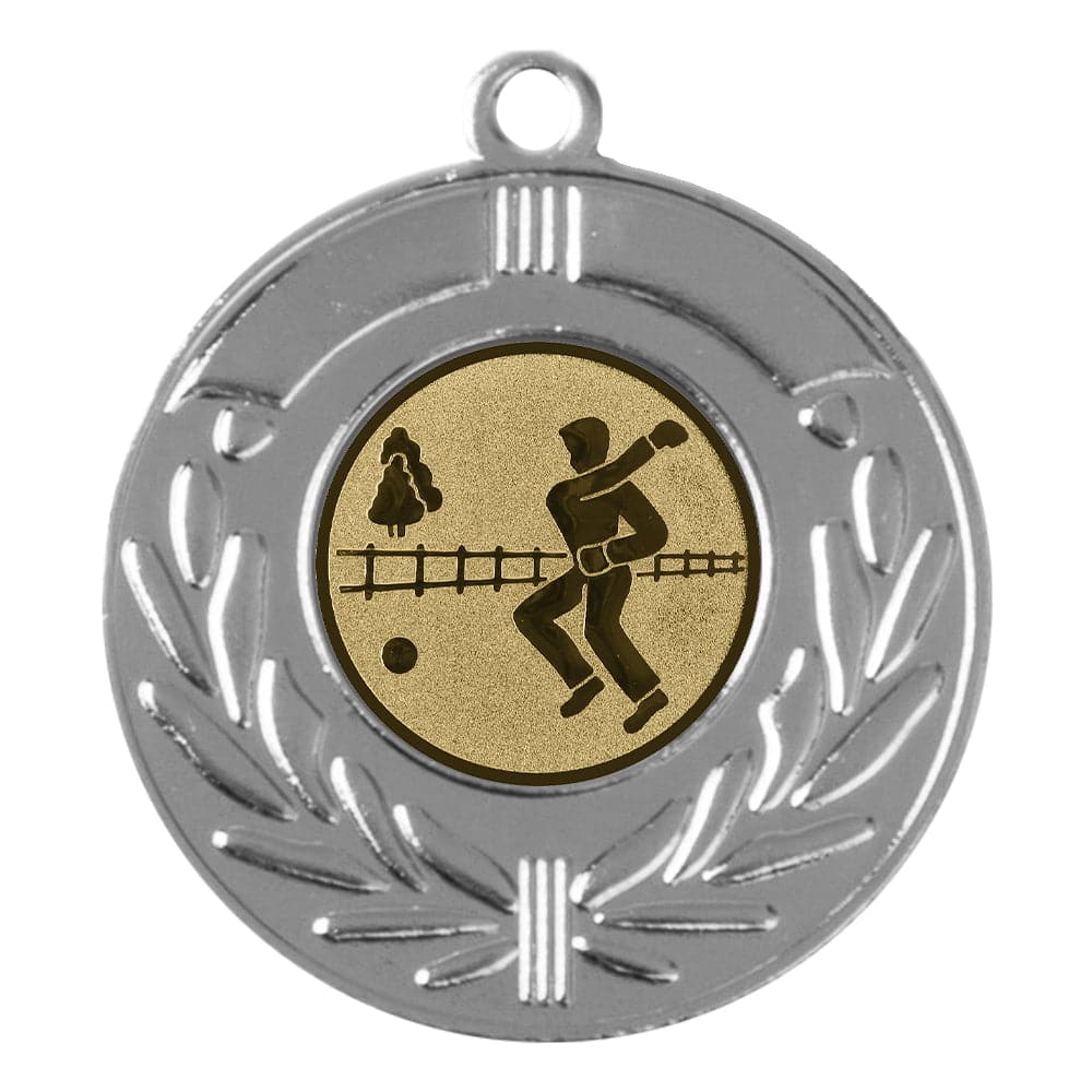 Eine Auszeichnung in Form einer **Medaille Medaillen Düsseldorf 50 mm PK79250g-E25**, hergestellt aus hochwertigem Material, dargestellt in Silber- und Goldfarben mit einem Baseball-Thema. Auf ihr ist...