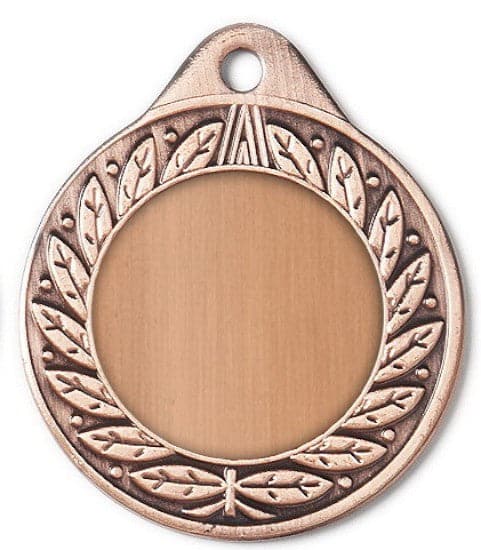 Runde bronzene Medaille Pforzheim 40 mm mit dekorativem Rand und leerem Zentrum.