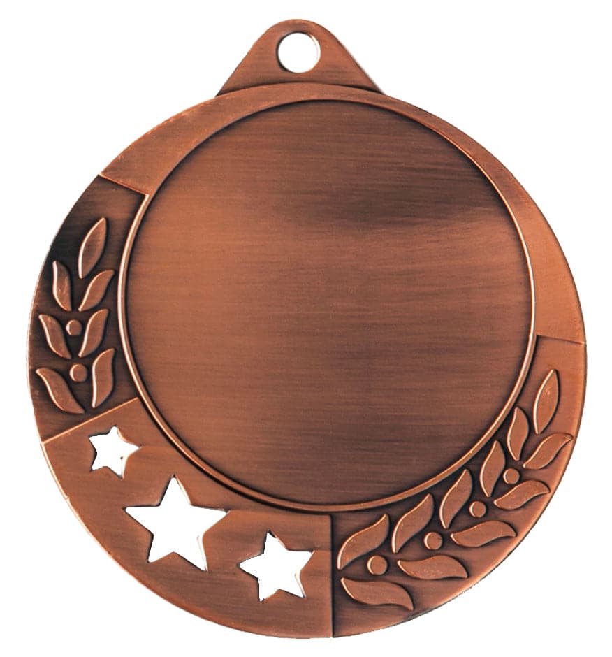 Die Medaillen Velbert 70 mm PK79301g-E50 bestechen durch ein kreisförmiges Design mit ausgeschnittenen Sternen und Lorbeerblattmustern entlang der Außenkante, was ein exklusives Design hervorhebt und aus hochwertigem Material gefertigt ist.