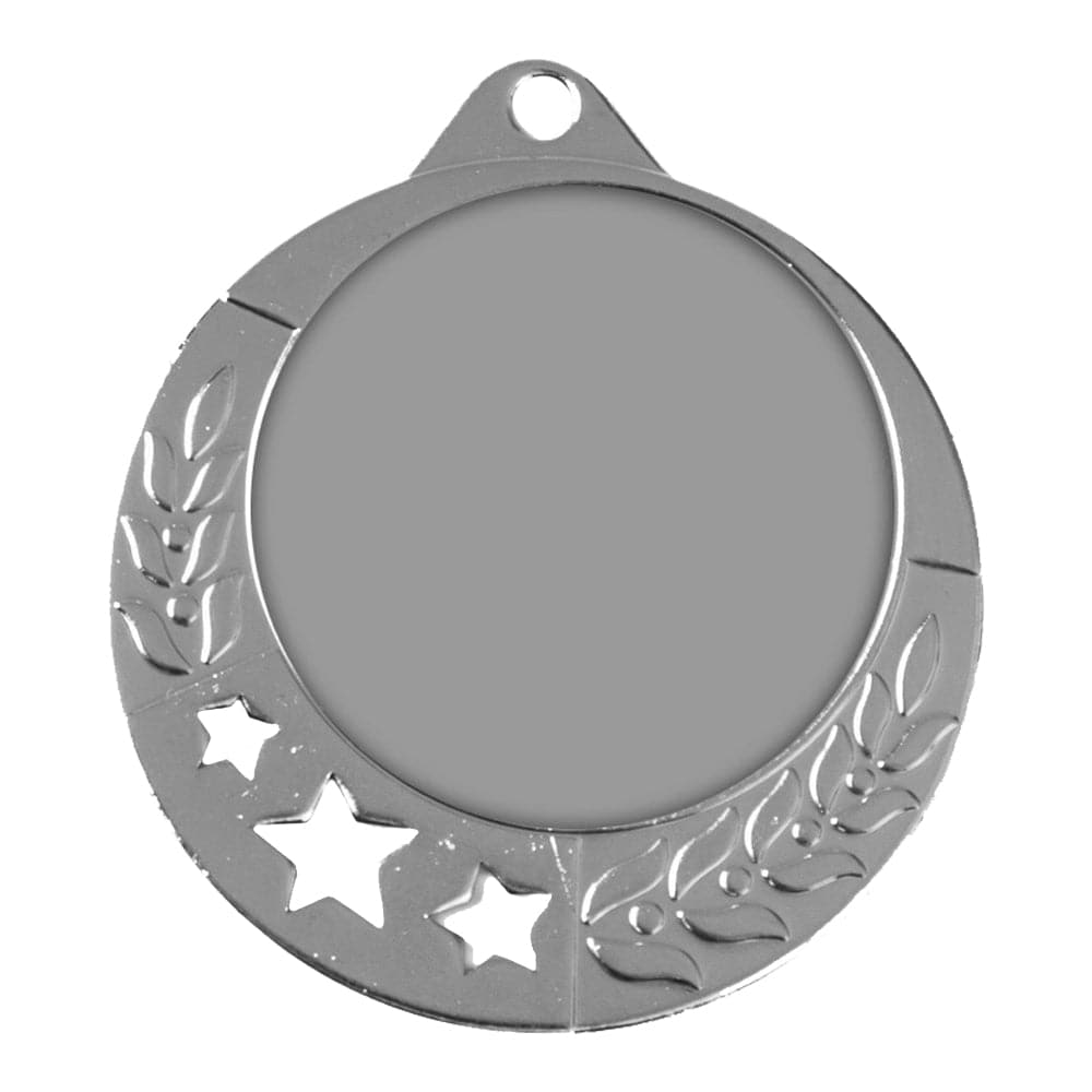 Das Medaillen Velbert 70 mm PK79301g-E50 verfügt über eine leere, runde Mitte, die mit drei Sternen und komplizierten Blattmustern am Rand verziert ist, was sein exklusives, aus hochwertigem Material gefertigtes Design hervorhebt.