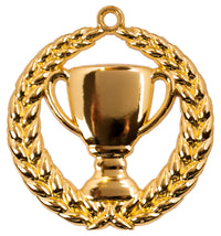 Thumbnail for Goldener Pokal, umgeben von einem Lorbeerkranz, mit exklusivem Design von Medaillen Hannover 70 mm PK79306 von Pomeki.