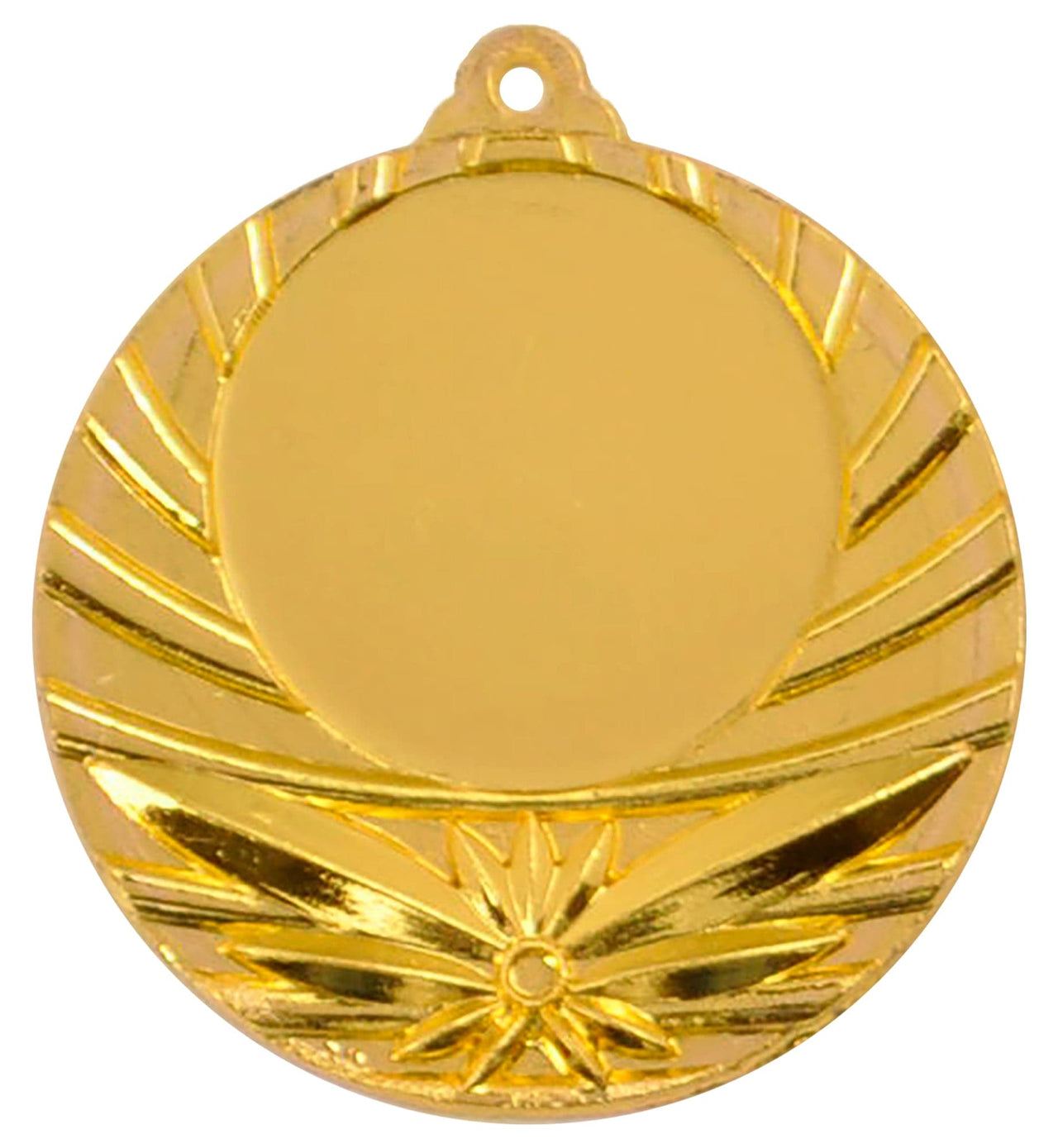 Medaillen Göttingen 40 mm PK79314g-E25 Goldmedaille mit einem Sternendesign und einem runden Zentrum zur individuellen Gestaltung, isoliert auf weißem Hintergrund. Diese Auszeichnung ist ideal für Wettbewerbe und feierliche Anlässe.