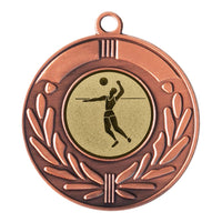 Thumbnail for Bronze-Auszeichnung Medaille Düsseldorf mit einem eingearbeiteten Volleyballspieler-Design von POMEKI Medaillen Düsseldorf 50 mm PK79250g-E25.