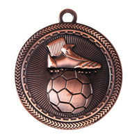 Thumbnail for Bronzene POMEKI-Auszeichnung im Fußball-Stil mit einem „Fußballschuh mit Ball“-Design und dekorativem Rand.