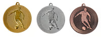Thumbnail for Drei POMEKI Medaillen Rostock 50 mm PK79335 mit einem Fußballspieler darauf als Auszeichnung.