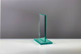 Thumbnail for Die Awards Bielefeld 6-er Serie 117x100 mm - 220x140 mm besteht aus einer einzigen klaren Glasscheibe auf einem passenden Sockel, ideal für Lasergravuren, und bietet einen minimalistischen und modernen Stil, der Komfort mit Design verbindet.