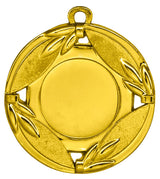 Thumbnail for Eine Goldmedaille mit kreisförmigem Design und Blattmuster an den Rändern, mit einem exklusiven Design von Medaillen Hanau 50 mm