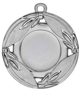 Thumbnail for Silbermedaille mit kreisförmigem Design und vier Blattmotiven am Rand, die das exklusive Design von Medaillen Hanau 50 mm zeigt.