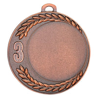 Thumbnail for Medaillen Worms 70 mm PK79173g-E50 mit einer Nummer 3 und Lorbeerkranzdesign auf einem weißen Hintergrund.