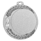 Thumbnail for Silberne Zweitplatzierte Medaillen Worms 70 mm mit einem Lorbeerkranzmuster am Rand und einer großen Zahl „2“ auf der linken Seite, die als Erinnerungsstück dient.