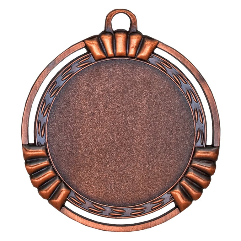 Die Medaillen Dessau-Roßlau 70 mm, eine Bronzemedaille mit kreisförmigem Design, verfügen über eine leere Mitte und dekorative Akzente am Rand und zeigen so hochwertiges Material.
