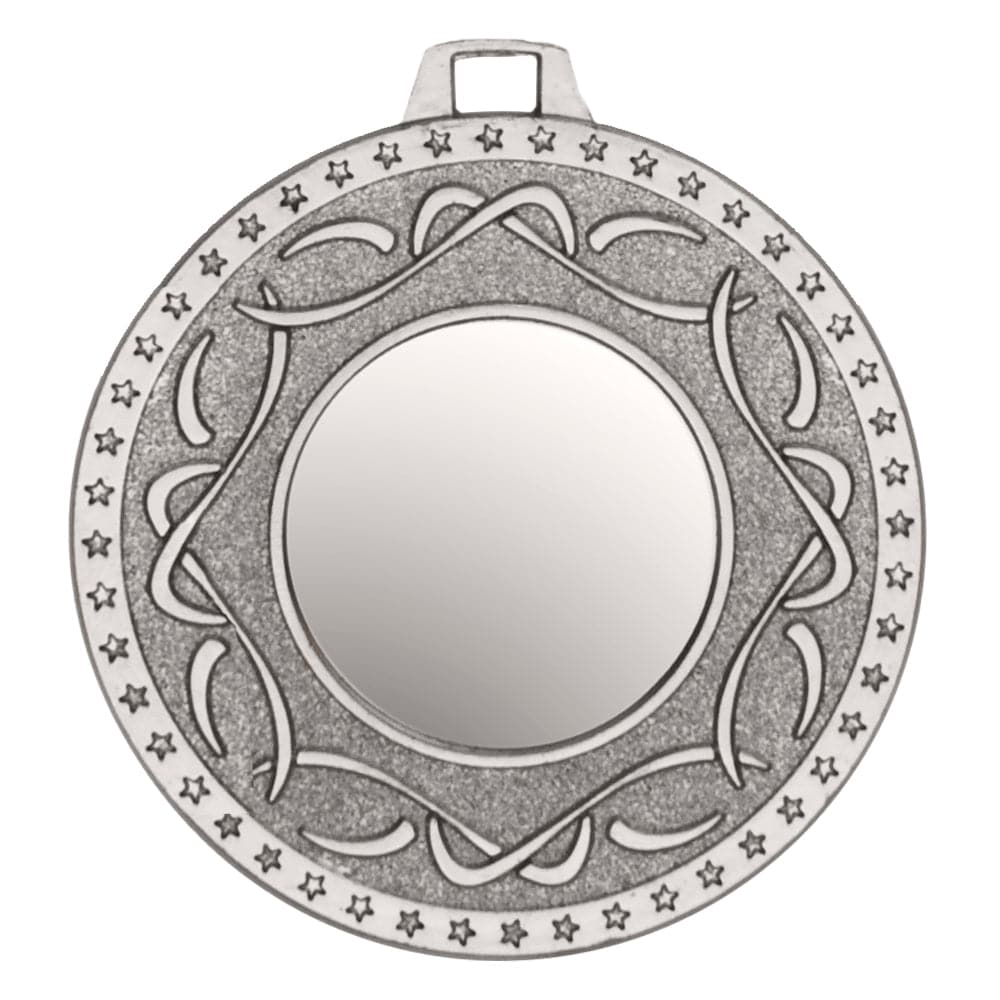 Eine Medaillen Gütersloh 50 mm PK79178g-E25 weist komplizierte Muster am Rand und eine leere runde Mitte auf, die von einem Rand aus kleinen Sternen umgeben ist.