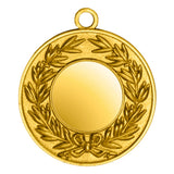 Die Medaillen Gießen 50 mm sind eine aus hochwertigem Material gefertigte Goldmedaille mit einer leeren Mitte, die von einem Lorbeerkranz umgeben ist. Dieses Emblem ist ein Beispiel für Medaillen mit exklusivem Design.