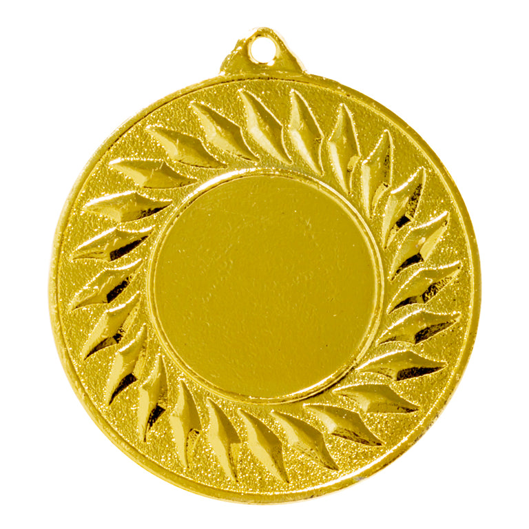 Das Medaillen Tübingen 50 mm ist ein exklusives Design in Gold mit einem kunstvollen kreisförmigen Muster mit leerer Mitte und einer kleinen Öse an der Oberseite zur Befestigung – ein wahres Meisterwerk.