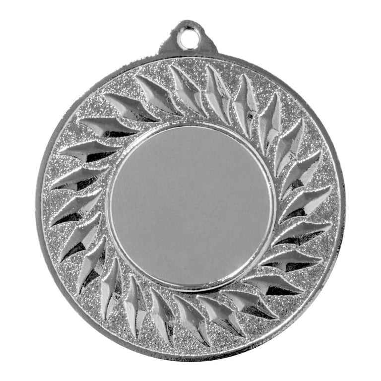 Silberne Auszeichnungsmedaille Medaillen Tübingen 50 mm mit einem Lorbeerkranz-Design und einem leeren Zentrum von POMEKI.