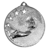 Thumbnail for Fußball Tor Schuh Medaillen Oberhausen 50 mm PK79188, aus hochwertigem Material gefertigt, mit einem Fußball, einem Kickschuh und Sternen am Rand.