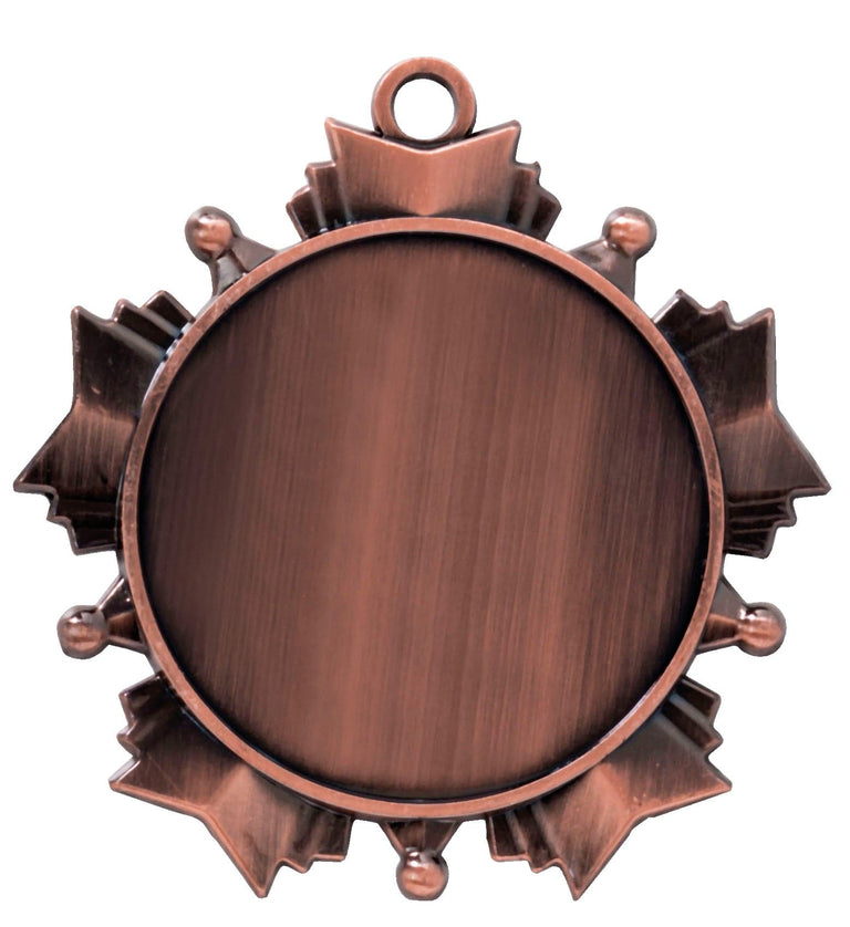 Bronzemedaille mit leerer Mitte und zahnradähnlichen Kanten. Medaillen Heidelberg 70 mm von POMEKI.