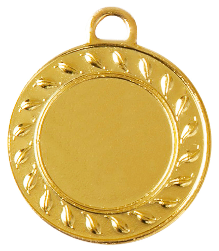 Die Medaillen Wolfsburg 40 mm ist eine schlichte Goldmedaille mit strukturiertem Rand, gefertigt aus hochwertigem Material und mit einem exklusiven Design mit einer kleinen Schlaufe an der Oberseite.