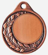Thumbnail for Die Medaillen Koblenz 40 mm sind in Bronze gefertigt, haben ein leeres Zentrum, einen Lorbeerkranz und Sterne am Rand sowie ein Loch für ein Band - ideal für eine Auszeichnung oder einen Ehrenpreis.