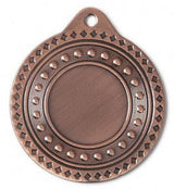 Thumbnail for Bronzemedaille mit einer Zierbordüre aus Punkten und Rauten, einer runden Öse oben zum Aufhängen und einer freien Mitte für eine Gravur. Bei dieser klassischen Auszeichnung handelt es sich um die Medaille „Villingen-Schwenningen“ (50 mm, PK79297g-E25), die in der Tradition von „Medaillen Villingen-Schwenningen“ gefertigt wurde.