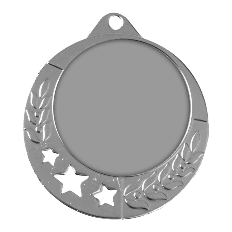 Das Medaillen Velbert 70 mm verfügt über eine leere, runde Mitte, die mit drei Sternen und komplizierten Blattmustern am Rand verziert ist, was sein exklusives, aus hochwertigem Material gefertigtes Design hervorhebt.