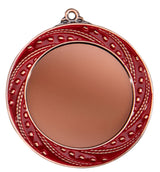 Thumbnail for Bronzefarbene Medaille mit rot emailliertem Zierring und leerer runder Mitte, kleine Öse oben. Medaillen Bonn 70 mm von POMEKI.
