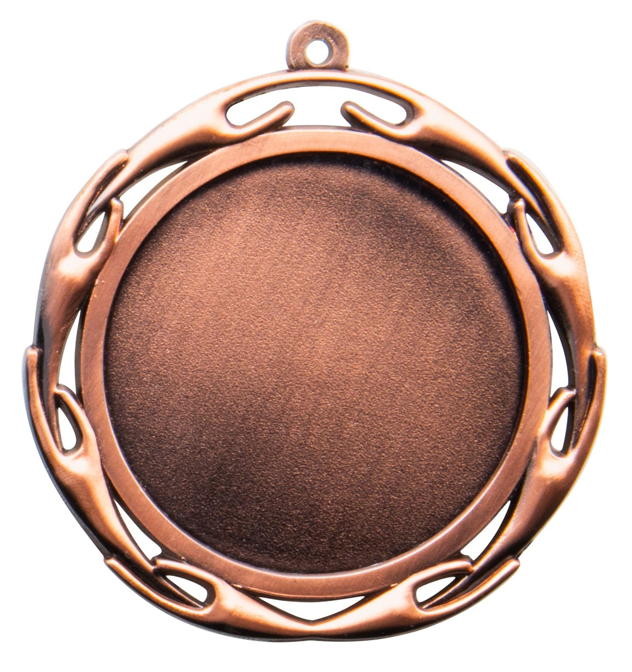 Die Medaillen Lünen 70 mm PK79322g-E50 ist eine einfache Bronzemedaille mit leerer Mitte und dekorativem Schleifenranddesign. Sie ist aus hochwertigem Material gefertigt und verfügt über ein kleines Loch an der Oberseite zum Befestigen eines Bandes.