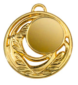Thumbnail for Eine runde Goldmedaille mit leerer Mitte und einem Blattmuster an den Rändern, die ein exklusives Design aufweist, das Eleganz ausstrahlt, die Medaillen Cottbus 50 mm