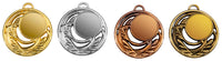 Thumbnail for Vier runde Medaillen Cottbus 50 mm PK79324g-E25 in Gold, Silber, Bronze und Kupfer, jeweils mit einem exklusiven Design mit einem Lorbeerkranz und einem leeren Mittelkreis.