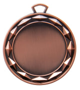 Thumbnail for Bronzemedaille mit leerer Mitte, umgeben von einem geometrisch gemusterten Rand, oben eine Schlaufe für ein Band. Medaillen Bielefeld 70 mm von POMEKI.