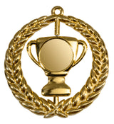 Thumbnail for Die Medaillen Dresden 85 mm sind eine goldene Trophäe, umgeben von einem Lorbeerkranz, aus hochwertigem Material gefertigt und mit einem exklusiven Design versehen, das Sieg oder Leistung symbolisiert.