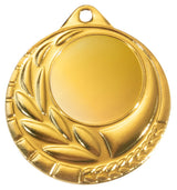 Goldmedaille mit leerem zentralen Bereich und Lorbeerkranzdesign als POMEKI Medaillen Bremerhaven 50 mm Auszeichnung.