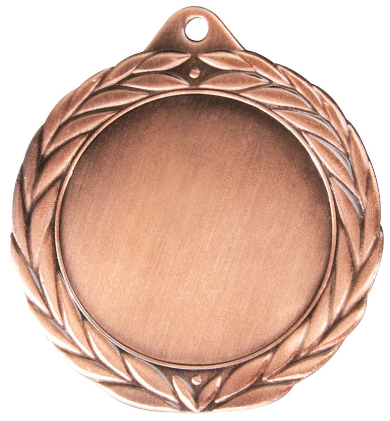 Bronzemedaillen Ingolstadt 70 mm mit geprägtem Blattrand und leerer Mitte, geeignet zum Gravieren oder Individualisieren.