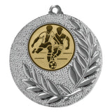 Thumbnail for Silbermedaille Berlin, 50 mm, mit Lorbeerkranz und Fußball-Emblem (zwei Spieler mit Ball) in der Mitte. Von POMEKI, individuell gravierbar.