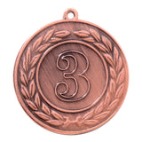 Thumbnail for Die Medaillen Essen 40 mm ist eine aus hochwertigem Material gefertigte Bronzemedaille mit einer großen Zahl „3“ in der Mitte, umgeben von einem exklusiven Lorbeerkranzdesign.