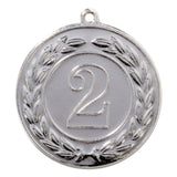 Thumbnail for Die Medaillen Essen 40 mm ist eine Silbermedaille mit der Nummer 2 in der Mitte, umgeben von einem kranzähnlichen Design. Diese aus hochwertigem Material gefertigte Medaille besticht durch ein exklusives Design für ein wahrhaft herausragendes Erscheinungsbild.