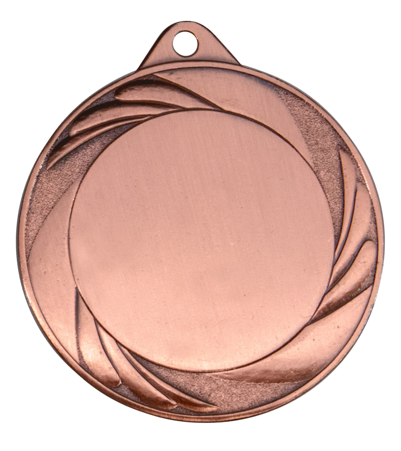 Bronzene „Medaillen Karlsruhe 70 mm PK79323g-E50“ mit kreisförmigem Muster und einem kleinen Loch an der Oberseite zur Befestigung. Die Oberfläche weist ein exklusives Design mit dekorativen Elementen an den Rändern auf.