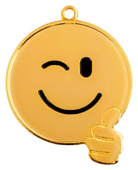 Thumbnail for Medaillen Augsburg 50 mm PK79305 aus hochwertigen Materialien mit einem zwinkernden Smiley-Gesicht und einer Daumen-hoch-Geste, isoliert auf einem weißen Hintergrund.