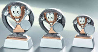 Thumbnail for Drei Figuren aus der 3-er Serie Sonstiges 87 mm – 125 mm PK738677-75-3-E25 mit lächelnden Gesichtern, die Lupen halten und auf einer reflektierenden Oberfläche ausgerichtet sind, aus hochwertigem Material gefertigt.