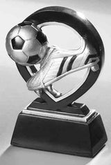 Thumbnail for Eine Schwarz-Weiß-Abbildung der Trophäe der 3er Serie Fußball 88 mm - 128 mm, die einen Ball und einen Schuh auf einer rechteckigen Basis zeigt - ein idealer Ehrenpreis oder ein Geschenk für Fußballfans.