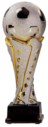 Thumbnail for 3-er Serie Fußball 220 mm - 300 mm Trophäe mit exklusivem Design auf schwarzem Sockel.