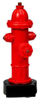 Thumbnail for Ein leuchtend roter Hydrant mit schwarzem Sockel und mehreren Düsen, der ein exquisites Design aufweist, das an einen sorgfältig gefertigten Hydranten der 3er-Serie 170 mm – 230 mm erinnert.